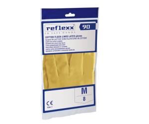 Coppia di guanti in lattice felpato R90 taglia M giallo - 27872 - 1