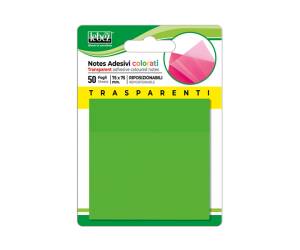 Blocchetto notes adesivo 75 x 75 mm colori traslucidi assortiti Box 72 blocchetti - 28740 - 2