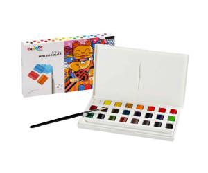 Pastiglia acquerello diametro 18 mm x 10 mm colori assortiti Plus - 22752 - 1