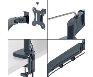 Braccio salvaspazio per 2 monitor e laptop grigio scuro - 1023 - 2