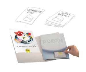 Portabiglietti da visita Eticard T autoadesivi PVC 5,5 x 9 cm trasparente - 4269 - 2