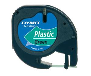 Nastro Letratag 912040,12 mm x 4 mt plastica verde - 5853 - 1