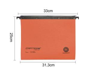 Cartella sospesa Cartesio cassetto interasse 33 cm fondo V 31,3 x 25 cm arancio - 2957 - 1