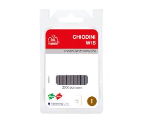 Chiodini W15 per fissatrici senza testa 15 mm acciaio - 3858 - 1