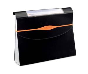 Portadocumenti a soffietto Optima 13 tasche 23 x 33 cm PP nero - 771 - 1