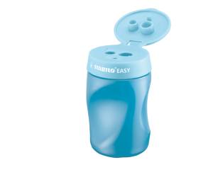 Temperamatite Easy con contenitore 3 fori ergonomico blu per destrimani - 2329 - 1