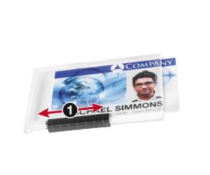 Portabadge PushBox Mono 1 tessera inseribile 5,4 x 8,7 cm - 6966 - 1