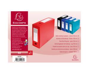 Scatola per archivio box con bottone 25 x 33 cm dorso 10 cm rosso - 3398 - 2