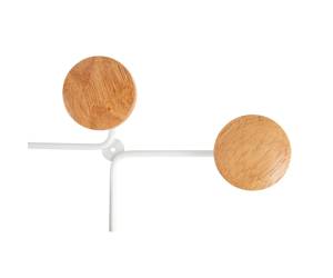 Appendiabiti da muro 6 posti 12 x 28 x 7 cm metallo legno bianco - 1780 - 1