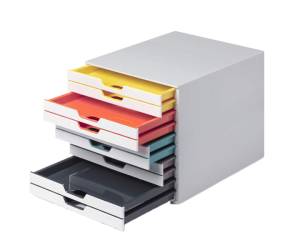 Cassettiera 10 cassetti colorati varicolor bianco ghiaccio 2,5 cm - 1868 - 1