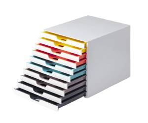 Cassettiera 10 cassetti colorati varicolor bianco ghiaccio 2,5 cm - 1868 - 2