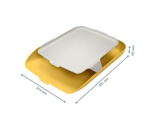 Vaschetta portacorrispondenza con vassoio organizer Cosy giallo - 22209 - 1