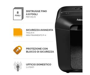 Distruggidocumenti LX 41 a frammenti nero - 25942 - 1