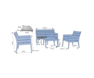 Salotto Panka antracite set 4 elementi - 8276 - 1