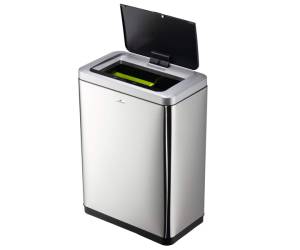 Cestino con sensore No TouchDuo 2 x 20 lt 46,5 x 27 x 65 cm acciao PPL argento metallizzato - 30094 - 1