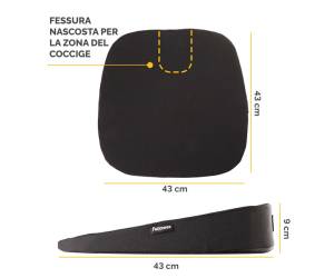 Cuscino Breyta Inclinato 9 x 43 x 43 cm in tessuto nero - 30116 - 1
