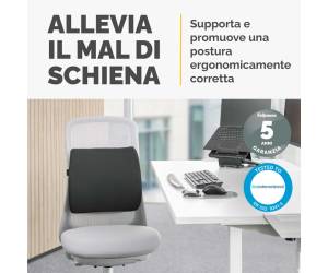 Cuscino Lombare Confort Breyta 33 x 38 x 9 cm in tessuto nero - 30117 - 4