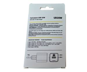 Caricabatteria rapido 2 porte USB C e USB A da 20W - 30120 - 3
