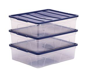 Contenitore multiuso 32 x 40 x 11 cm 12 lt PP con coperchio blu trasparente - 30472 - 2