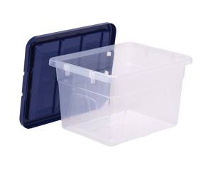 Contenitore multiuso 37 x 40 x 24,5 cm 22 lt PP con coperchio blu trasparente - 30474 - 4