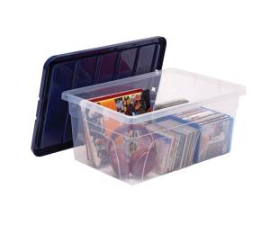 Contenitore multiuso 37 x 56 x 25 cm 38 lt PP con coperchio blu trasparente - 30475 - 4