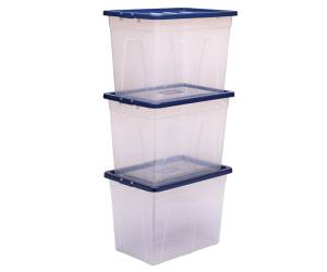 Contenitore multiuso 38 x 56 x 41 cm 64 lt PP con coperchio blu trasparente - 30476 - 3