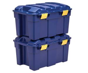 Baule multiuso 39 x 59 x 33 cm 40 lt PP con coperchio blu-giallo - 100135776 - 43859804894 - DMwebShop - 3