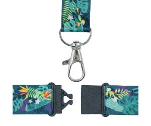 Cordoncino per portabadge in Rpet fantasia tropicale 440 x 20 mm - 30483 - 1