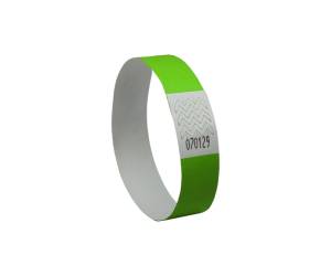 Braccialetti identificativi in Tyvek verde fluo 265 x 19 mm 50 fogli 10 etichette per foglio - 30497 - 1