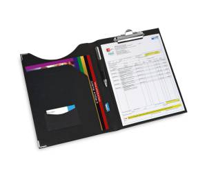 Portablocco in similpelle con tasca nero 24 x 31 cm - 17209 - 1