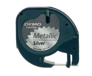 Nastro Letratag 912080,12 mm x 4 mt metallo argento - 5855 - 1
