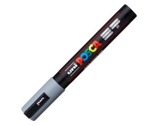 Marcatore a base d acqua Uni Posca PC5M punta tonda media 1,8,2,5 mm grigio - 6263 - 1