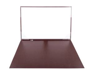 Sottomani doppio in similpelle marrone scuro 48 x 32 cm - 17227 - 1