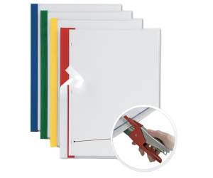 Cartellina per rilegatura Poli 200 A4 PP trasparente buccia dorso verde - 9375 - 3