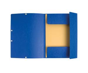 Cartella 3 lembi con elastico angolare A4 dorso 0,3 cm cartoncino Lustre blu - 9355 - 1