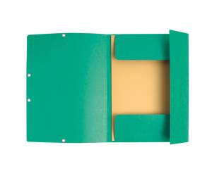 Cartella 3 lembi con elastico angolare A4 dorso 0,3 cm cartoncino Lustre verde - 9361 - 1