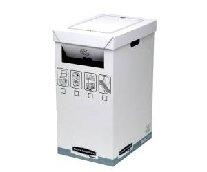 Cestino per riciclo System 30 x 60 x 50 cm 90 lt bianco Fellowes - 10715 - 1