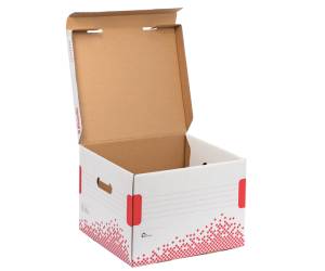 Scatola container Speedbox Small 25,2 x 35,5 cm dorso 19,3 cm bianco e rosso - 12240 - 4