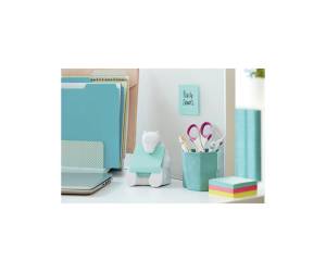 Dispenser orso bianco con ricarica Super Sticky Z Notes azzurro BEAR 330,76 x 76 mm 90 fogli - 2386 - 1