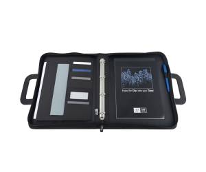 Cartella portablocco con manici nero grigio 28,5 x 36 cm - 22177 - 1