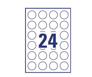 Etichette adesive tonde L4850 in carta rimovibili diametro 37 mm 25 fogli bianco - 22004 - 1