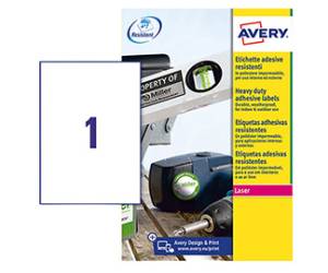 Etichette adesive L4775 in poliestere laser permanenti 210 x 297 mm 8 fogli - 6296