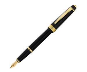 Penna stilografica Bailey Light punta M fusto nero oro - 5588