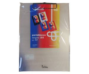 Portablocco con molla in metallo copertina in PPL A4 grigio fume - 6489