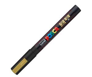 Marcatore a base d acqua Uni Posca PC3M punta fine 0,9,1,3 mm oro - 6271 - 1