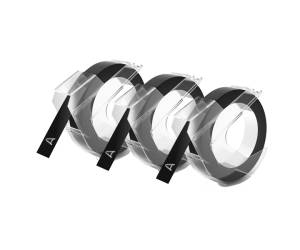 Nastro a rilievo 9 mm x 3 mt nero blister 3 nastri - 10906 - 1