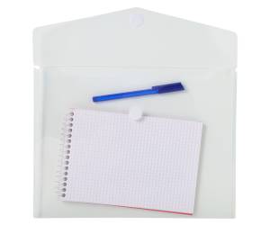 Busta a tasca con chiusura in velcro PPL 24 x 32 cm trasparente - 16453 - 1