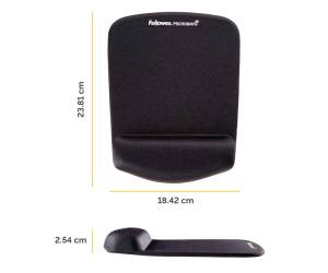 Mousepad con poggiapolsi in FoamFusion Microban PlusTouch nero - 22426 - 1