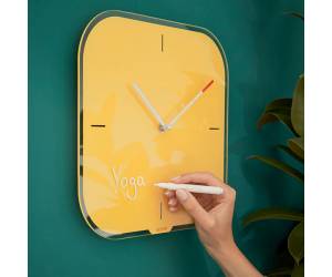 Orologio da parete Cosy silenzioso vetro giallo - 25579 - 2