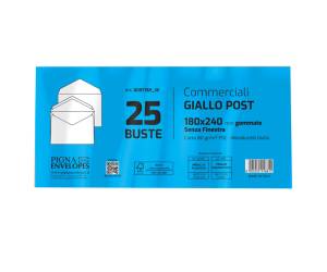 Busta giallo Postale gommata 18 x 24 cm 80 gr carta riciclata FSC giallo - 9346 - 1